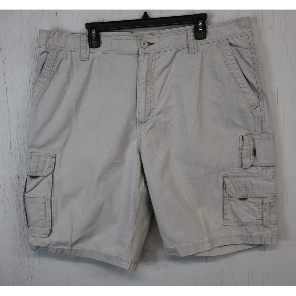 Mens Rustic Ridge Shorts Size 42 Gray Ripstop Cargo‎ Pockets Photography Hiking